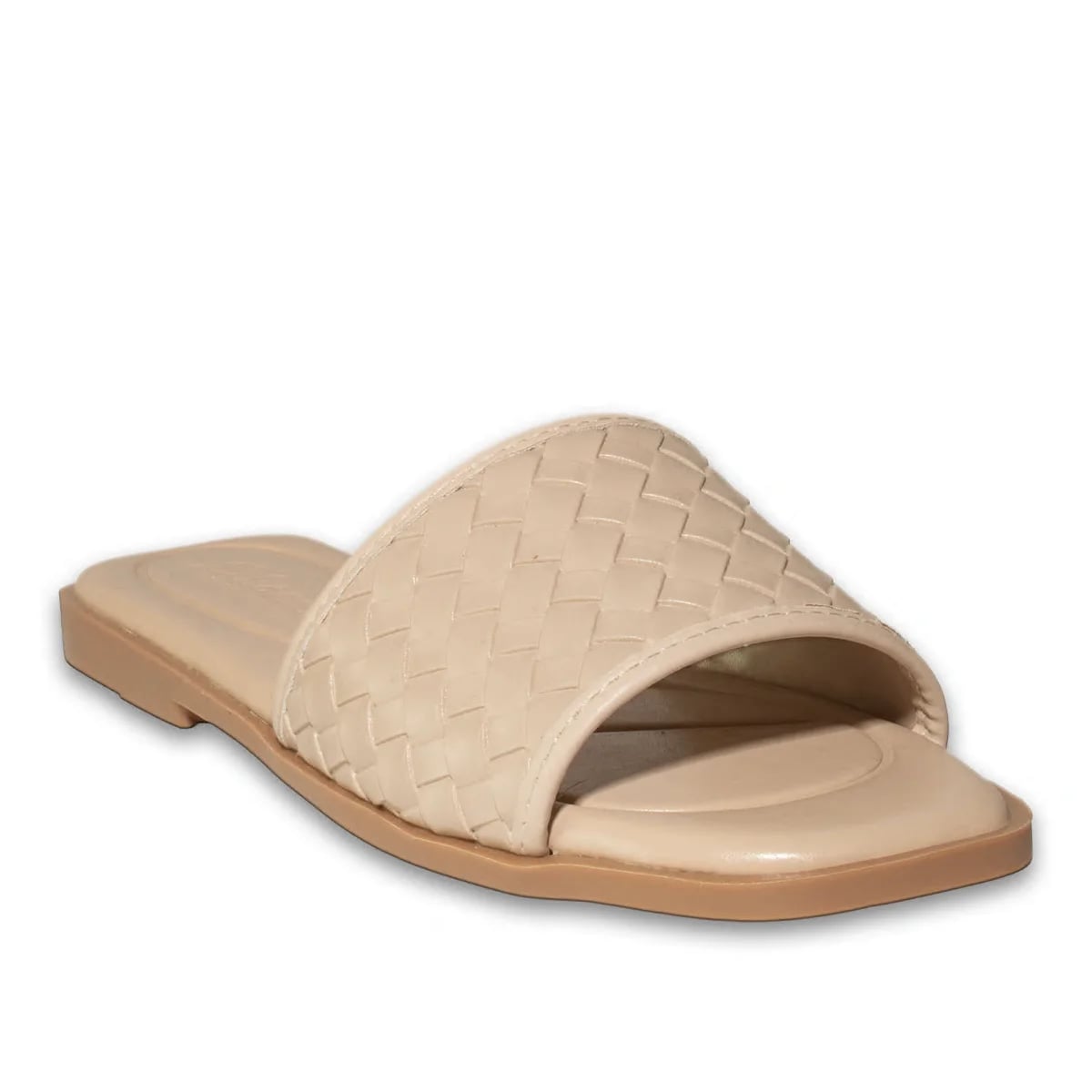 Women's Casual Flat Slides (8-Pair Carton) - Color: Beige, Color Types: Knitted - Image 2 of 4