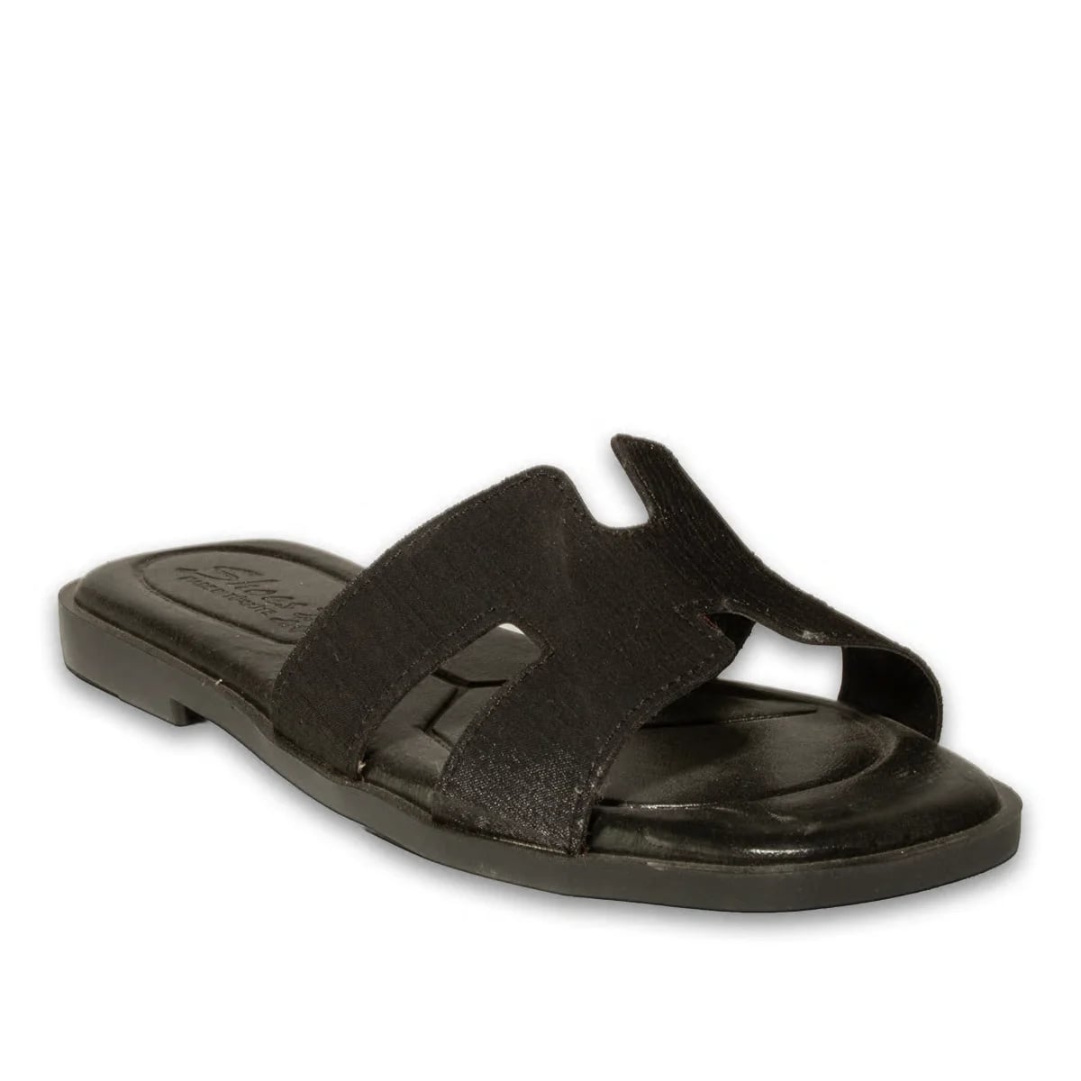 Women's Satin Flat Slides - 8-Pair Carton - Color: Black, Color Types: Satin - Image 2 of 4