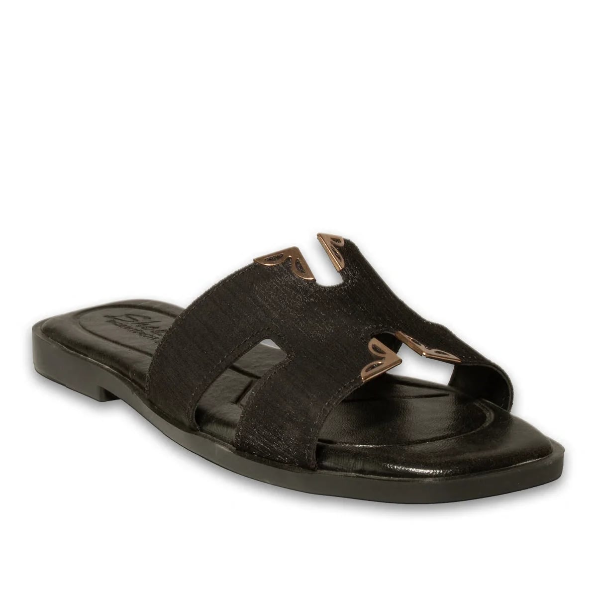 Women's All-Season Flat Slides - 8-Pair Pack - Color: Black, Color Types: Satin - Image 2 of 4