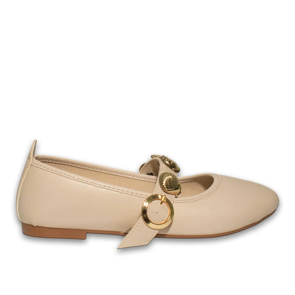 Sommerliche Damen Ballerinas im 8er-Karton - Farbe: Beige, Farbenarten: Leder - Foto 1 / 4