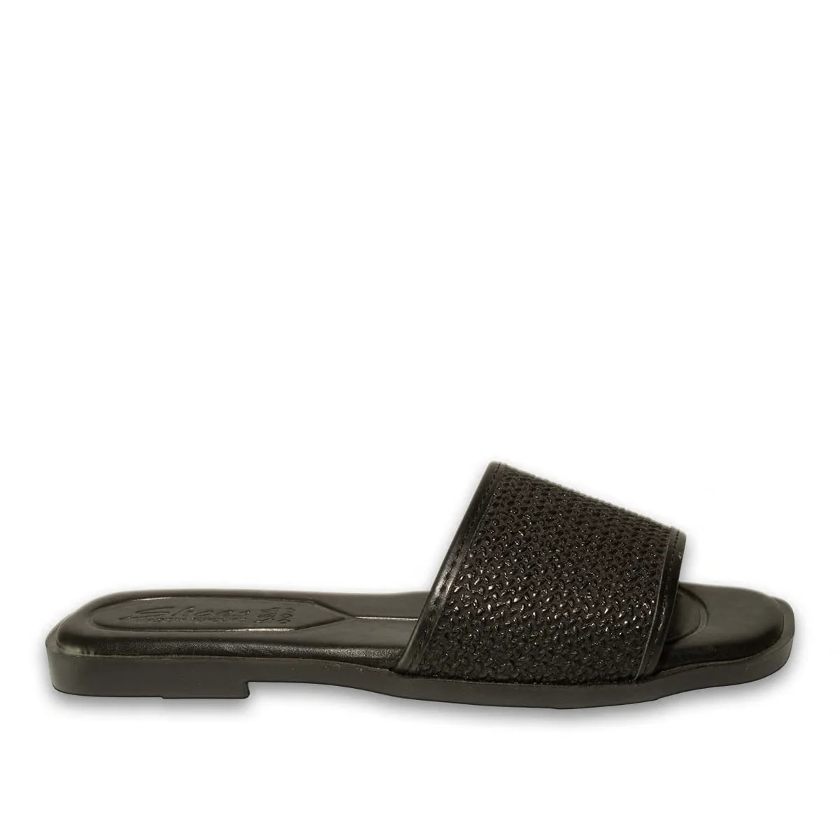 Women's All-Season Casual Flat Slides - Color: Black, Color Types: Leather - Image 1 of 4
