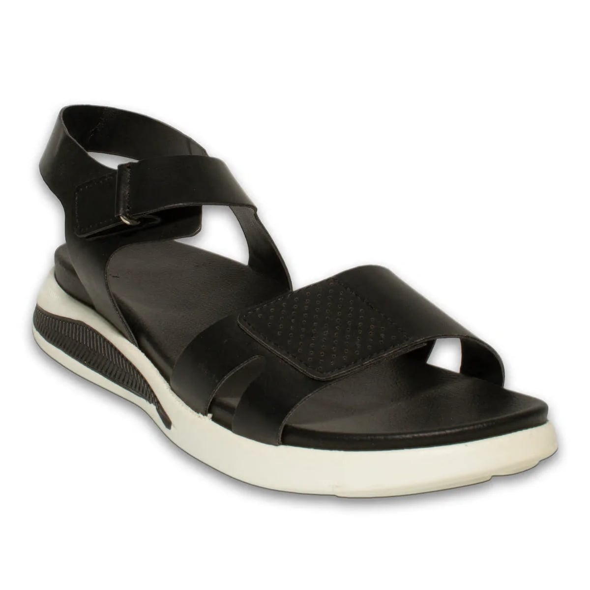 Flache Damen Sandalen im 8-Paar Karton - Farbe: Schwarz, Farbenarten: Leder - Foto 2 / 4
