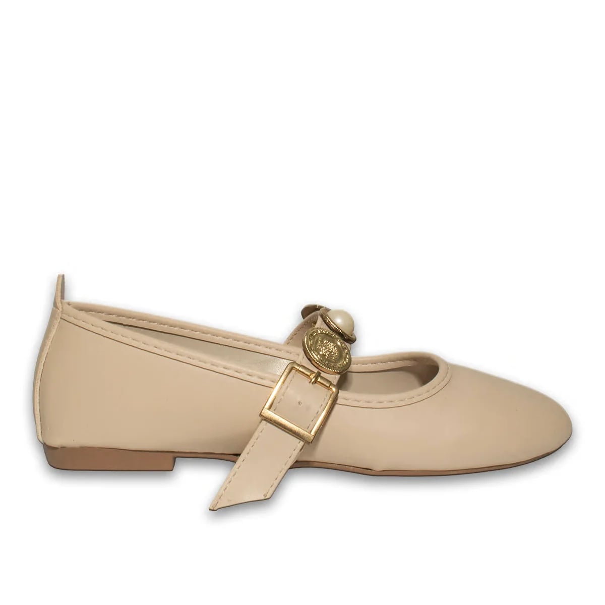 Women's All-Season Slip-On Ballet Flats (8 Pairs) - Color: Beige, Color Types: Leather - Image 1 of 4