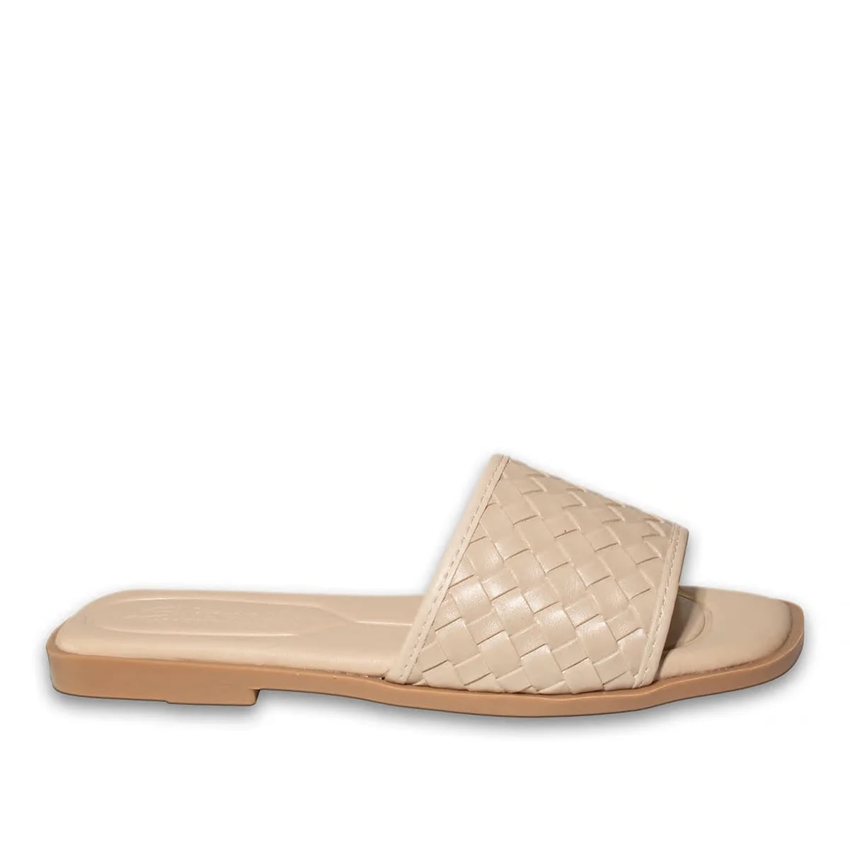 Women's Casual Flat Slides (8-Pair Carton) - Color: Beige, Color Types: Knitted - Image 1 of 4