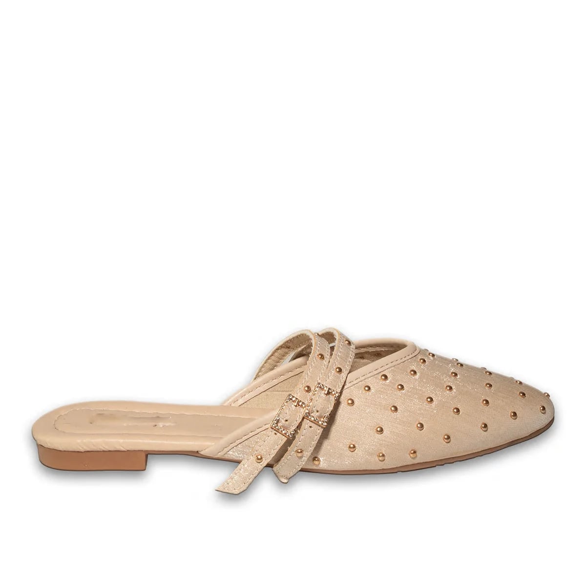 Women's Flat Slides - 8-Pair Carton - Color: Beige, Color Types: Satin - Image 1 of 4