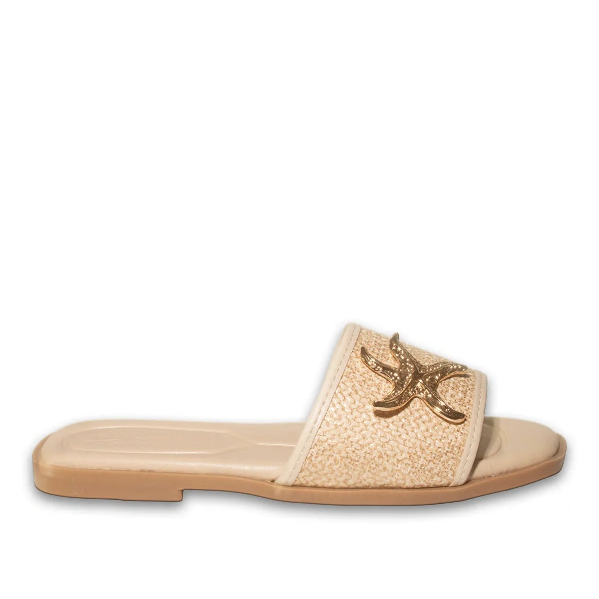 Women's Casual Flat Slides 8-Pair Carton - Color: Beige, Color Types: Leather - Image 1 of 4
