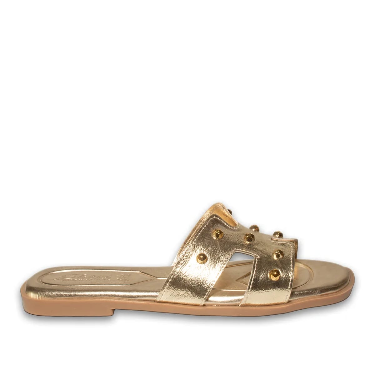 Women's Textured Flat Slides - 8-Pair Carton - Color: Gold, Color Types: Wrinkled - Image 1 of 4