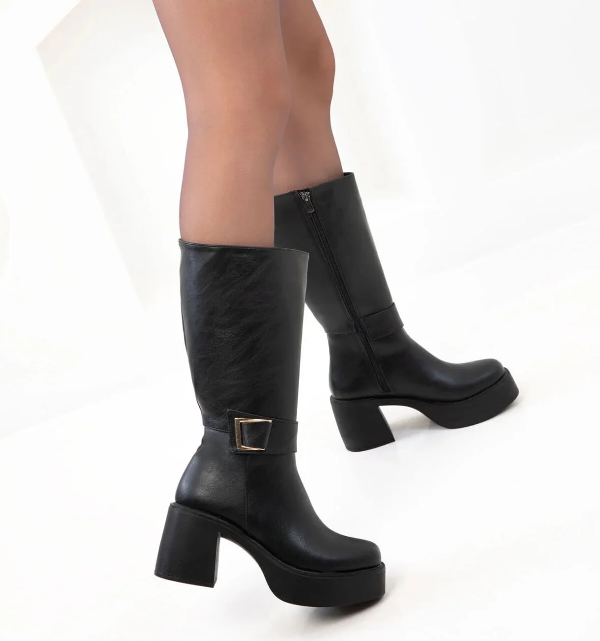 Women's Winter Wedge Tall Boots - 8 Pairs - Color: Black, Color Types: Leather - Image 1 of 4