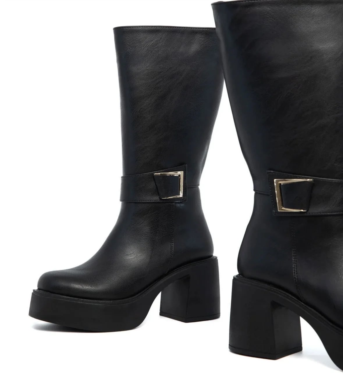 Women's Winter Wedge Tall Boots - 8 Pairs - Color: Black, Color Types: Leather - Image 2 of 4