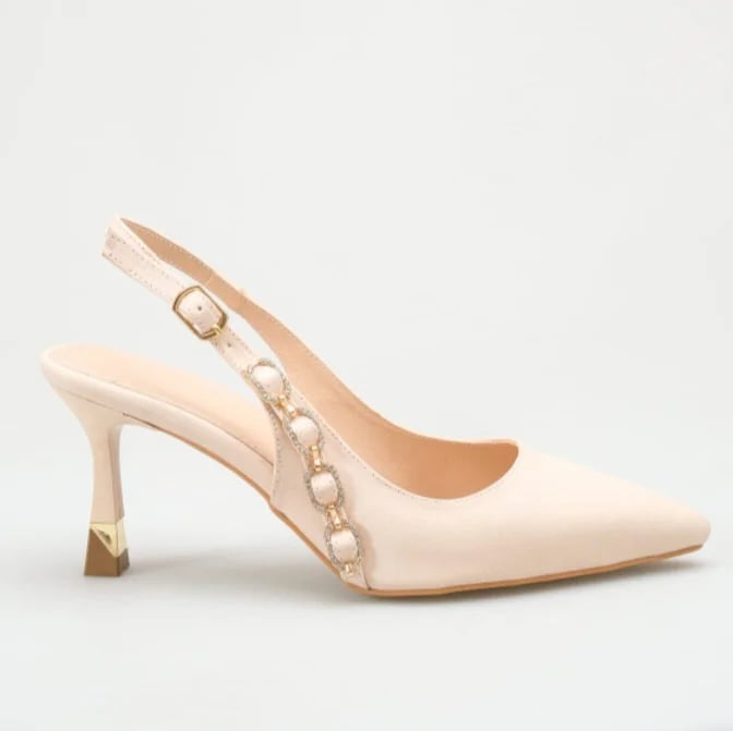 Beige Women's Stiletto Faux Leather Elegant Comfortable Daily Office All-Season Suitable Women's Shoe Model Wholesale - Color: Beige, Color Types: Nubuck - Image 2 of 2