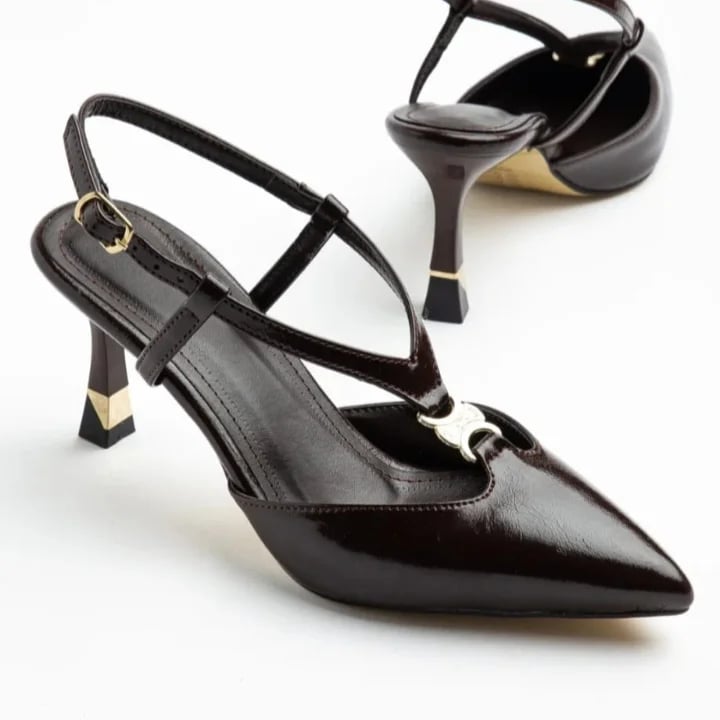 Black Women's Stiletto Faux Leather Elegant Comfortable Daily Office Suitable for All Seasons Women's Shoe Model Wholesale - Color: Black, Color Types: Patent leather - Image 1 of 1