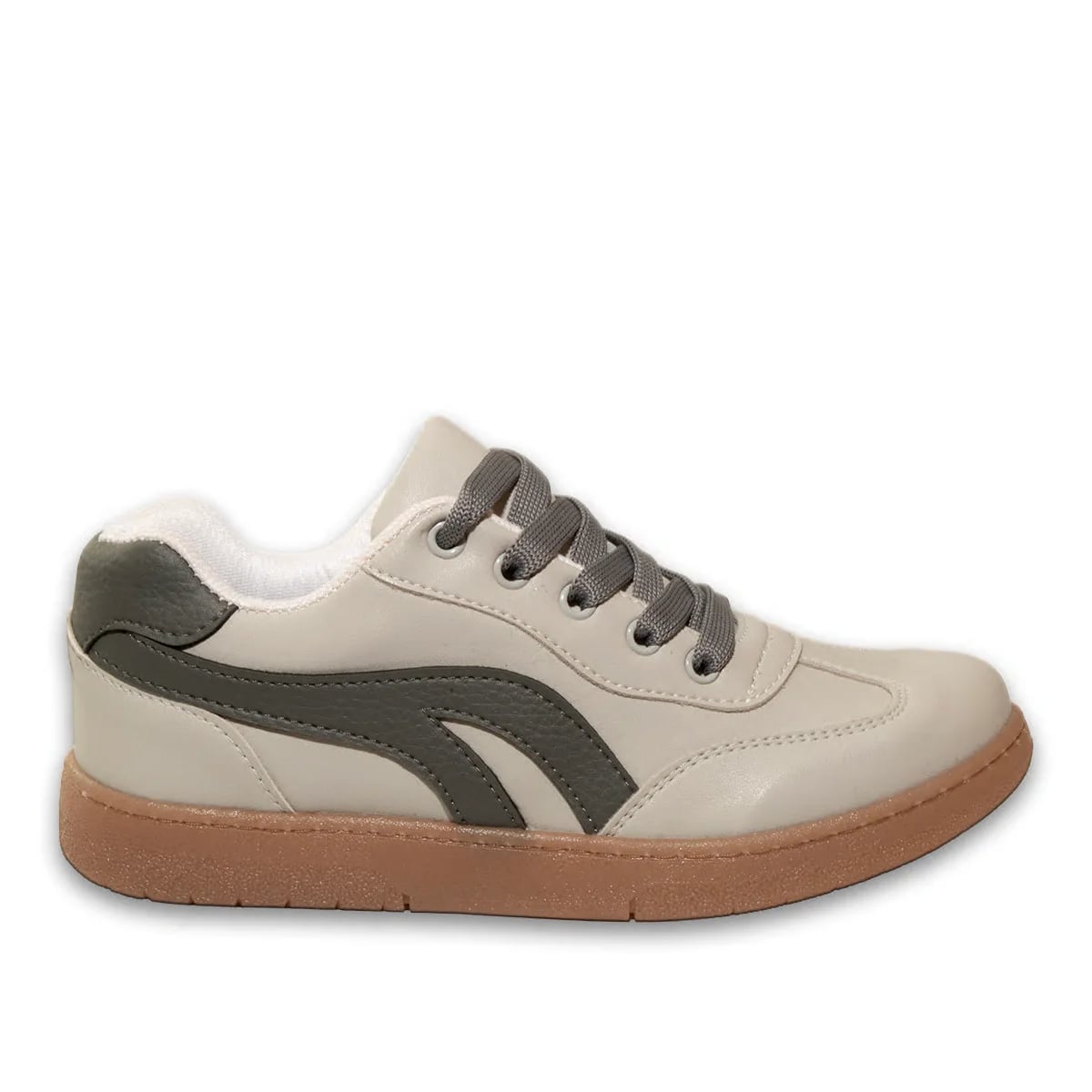 Beige Lace-Up Women's Sports Shoes Comfortable Lightweight Casual Walking Suitable for All Seasons Modern Women's Sneaker Model Wholesale - Color: Beige, Color Types: Suede - Image 1 of 3