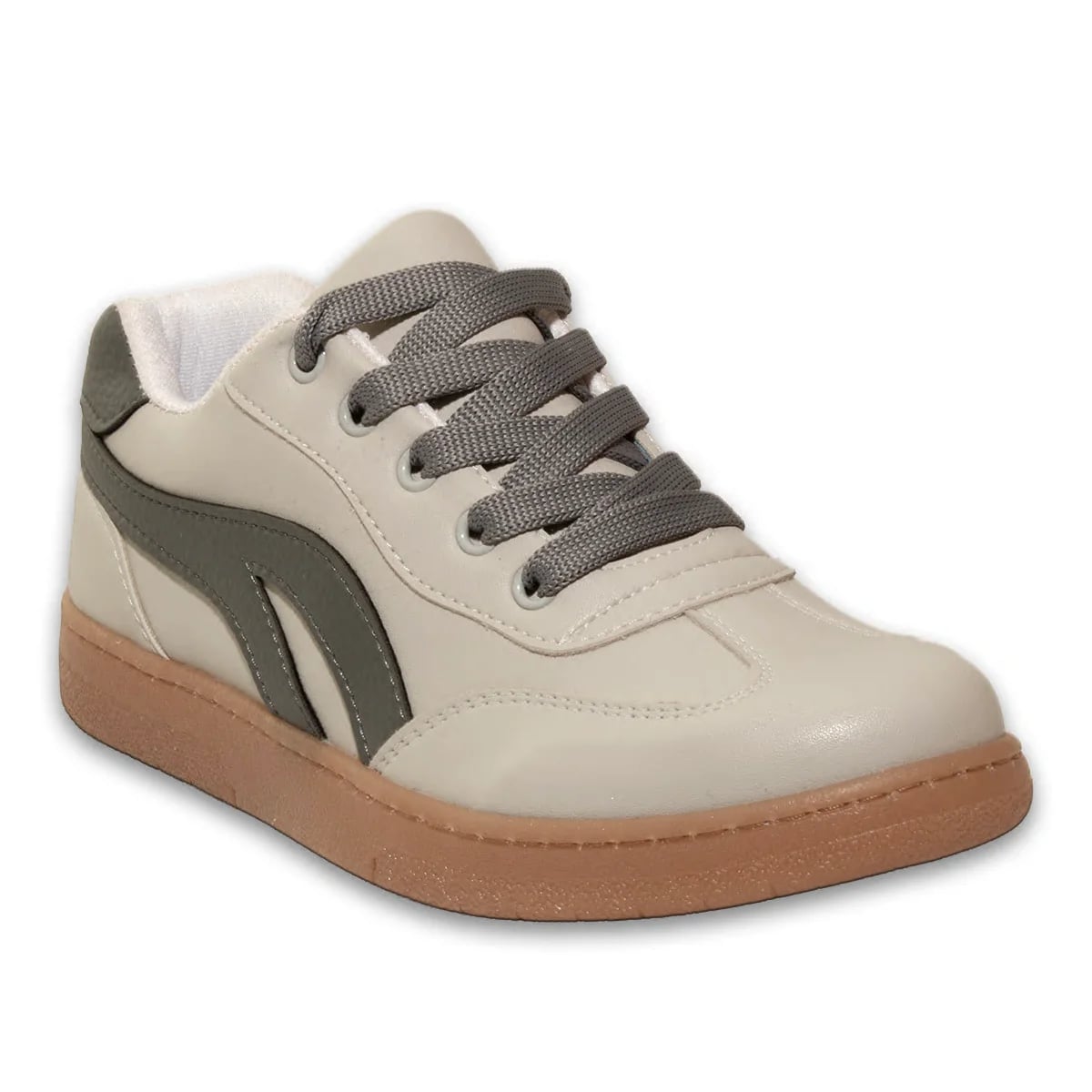 Beige Lace-Up Women's Sports Shoes Comfortable Lightweight Casual Walking Suitable for All Seasons Modern Women's Sneaker Model Wholesale - Color: Beige, Color Types: Suede - Image 2 of 3