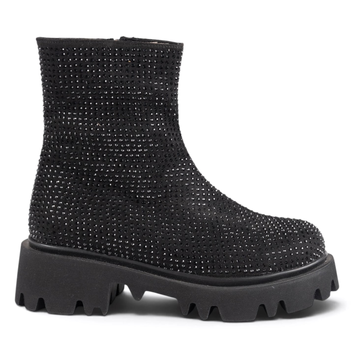 Women's Winter Zip Lace-Up Boots 8-Pair Carton - Color: Black, Color Types: Jeweled - Image 1 of 6