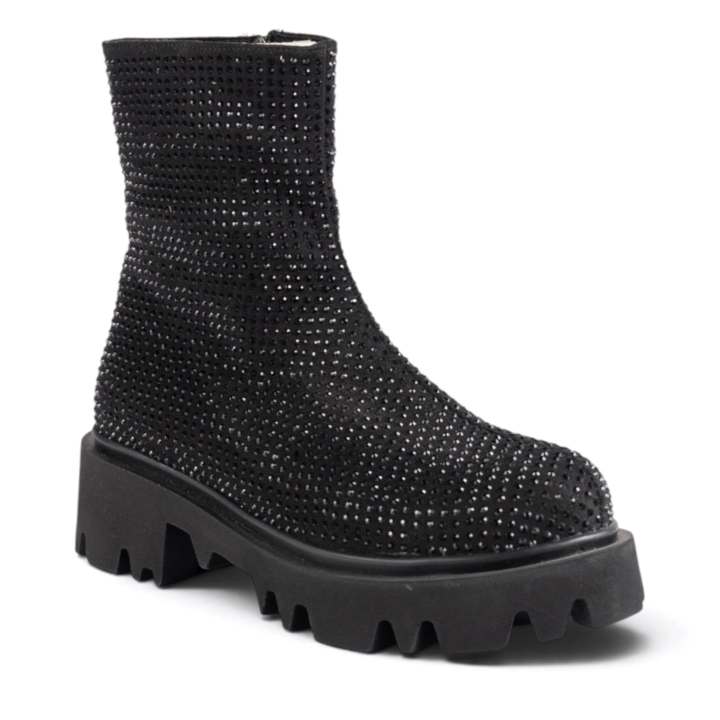 Women's Winter Zip Lace-Up Boots 8-Pair Carton - Color: Black, Color Types: Jeweled - Image 2 of 6