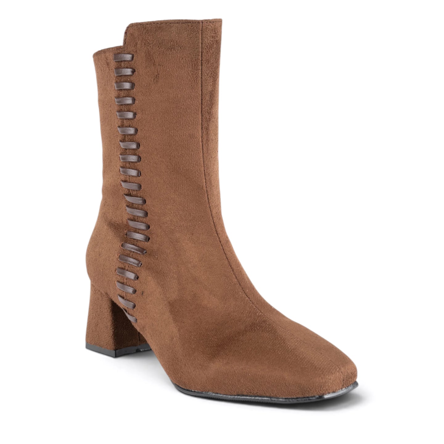 Women's Winter Heeled Ankle Boots (8-Pair Carton) - Color Types: Suede, Color: Brown - Image 2 of 5