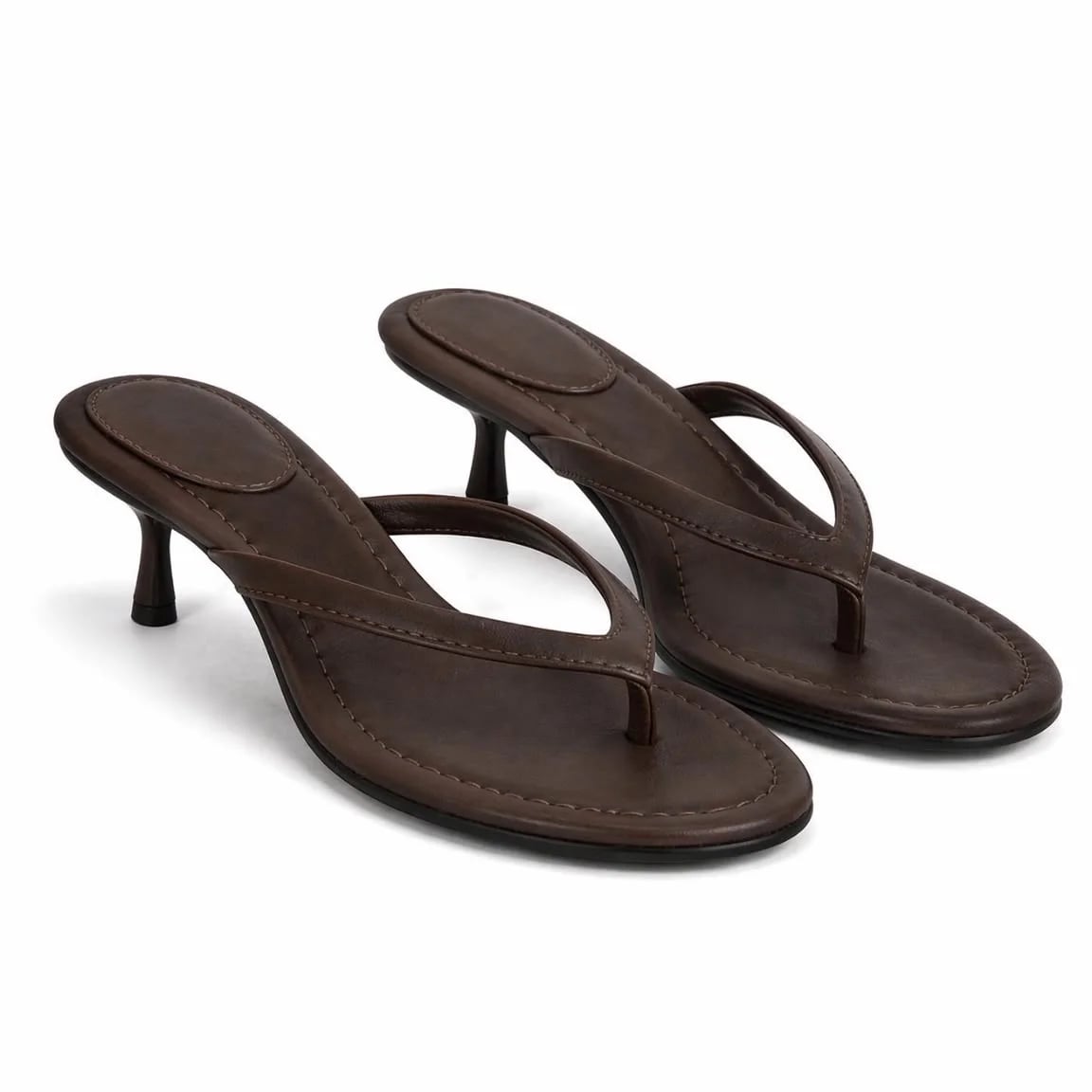 Women's Summer Heeled Mules - 8-Pair Carton - Color Types: Leather, Color: Brown - Image 1 of 4