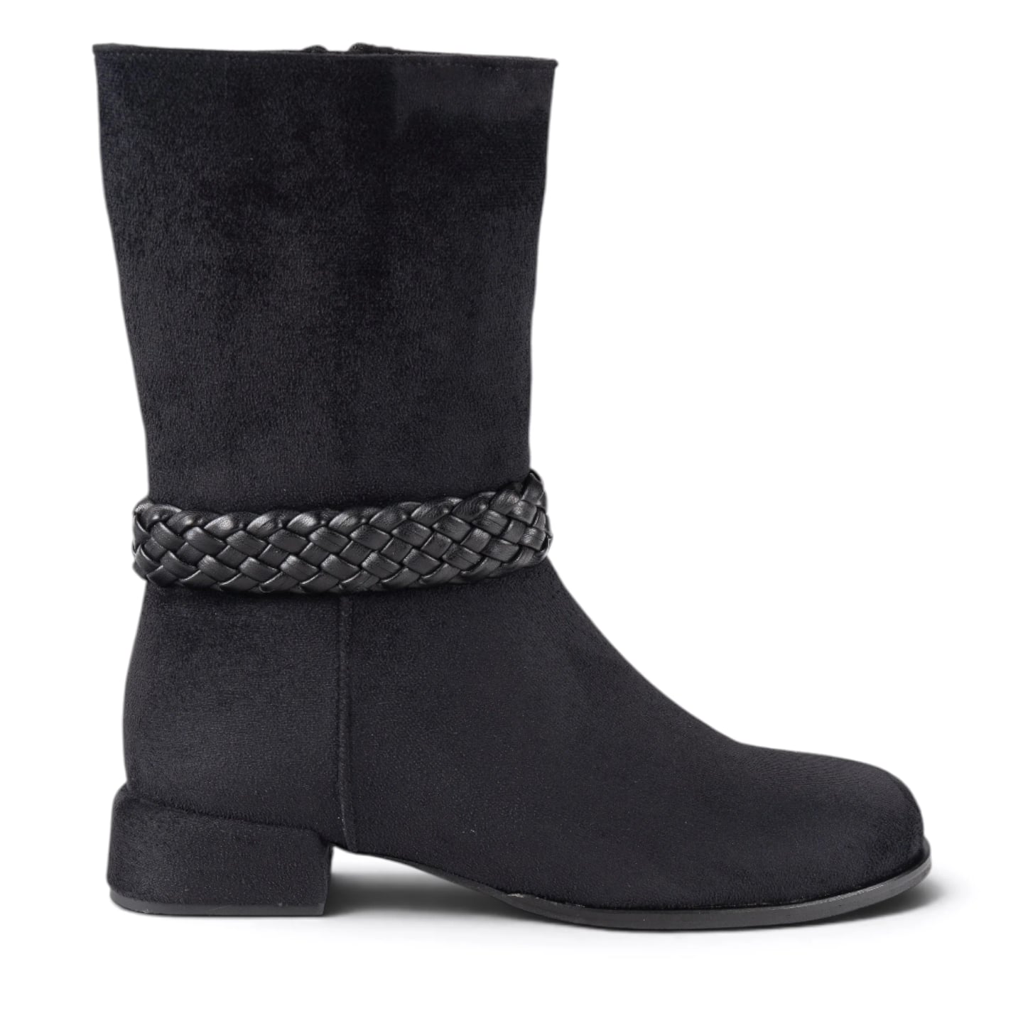 Women's Winter Zippered Heeled Ankle Boots (8 Pairs) - Color: Black, Color Types: Suede - Image 1 of 5