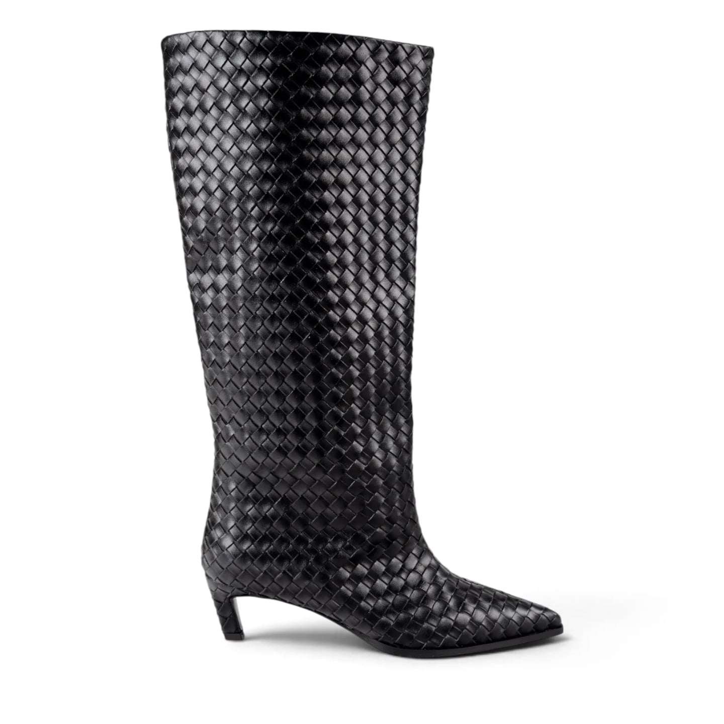 Women's Black Zipper Winter Tall Boots - Color: Black, Color Types: Knitted - Image 1 of 6