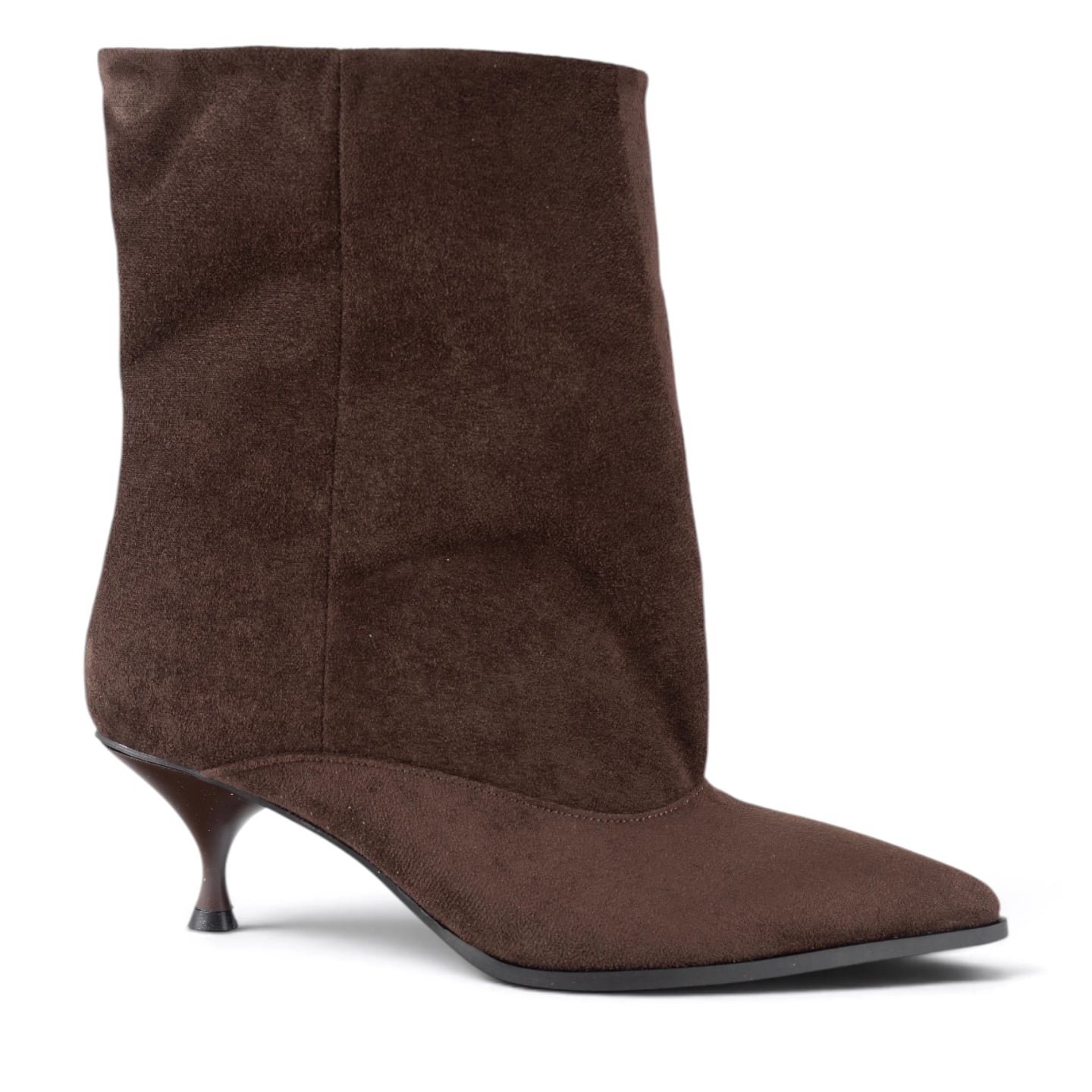 Women's Brown Winter Heeled Ankle Boots - Color Types: Suede, Color: Brown - Image 1 of 6