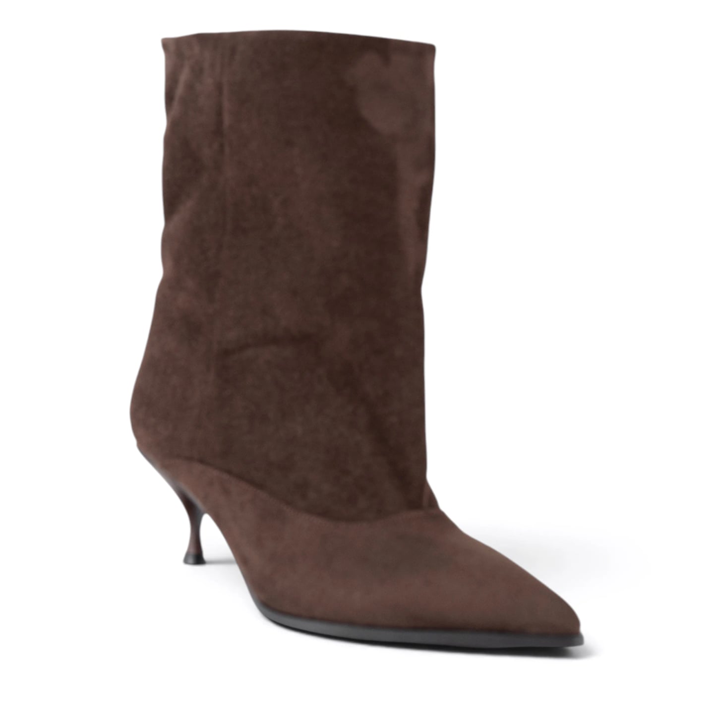 Women's Brown Winter Heeled Ankle Boots - Color Types: Suede, Color: Brown - Image 2 of 6