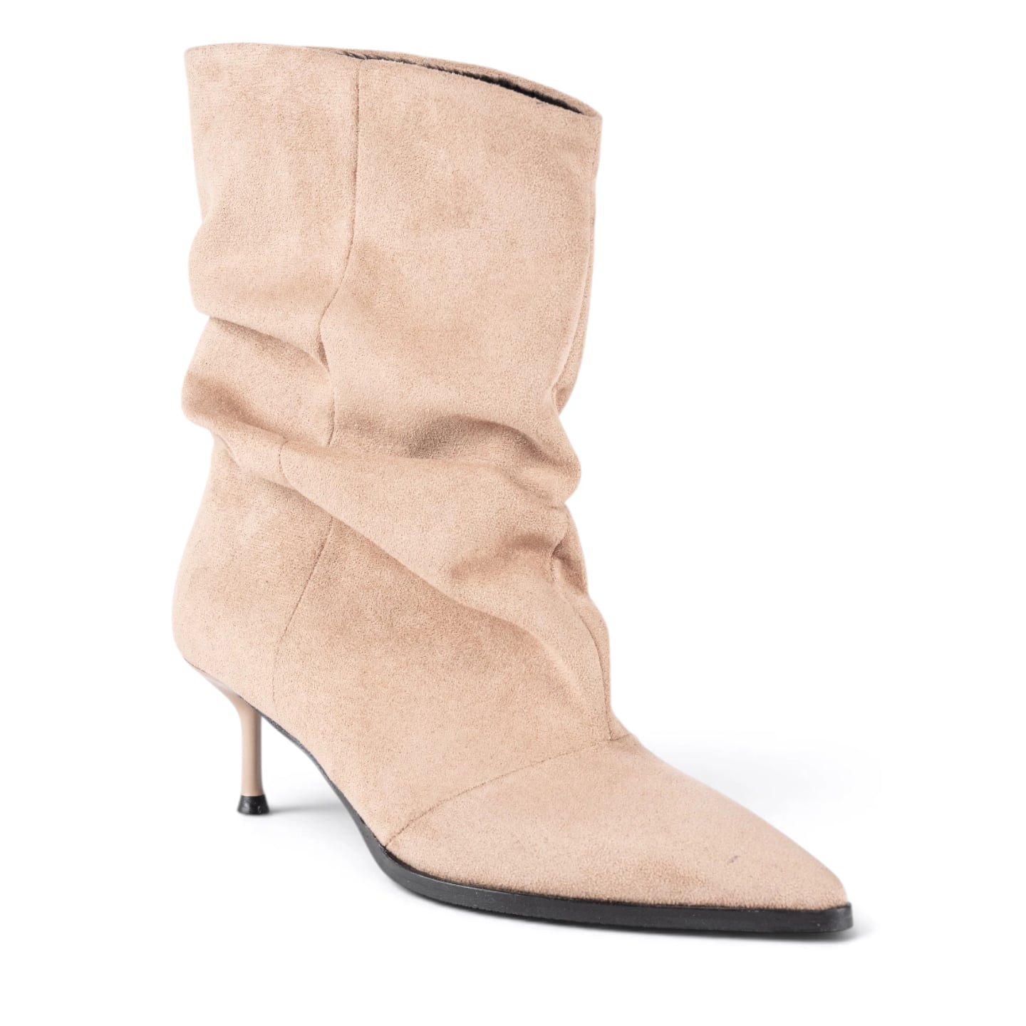 Women's Black Zipper Heeled Ankle Boots - Color: Black, Color Types: Leather - Image 2 of 6