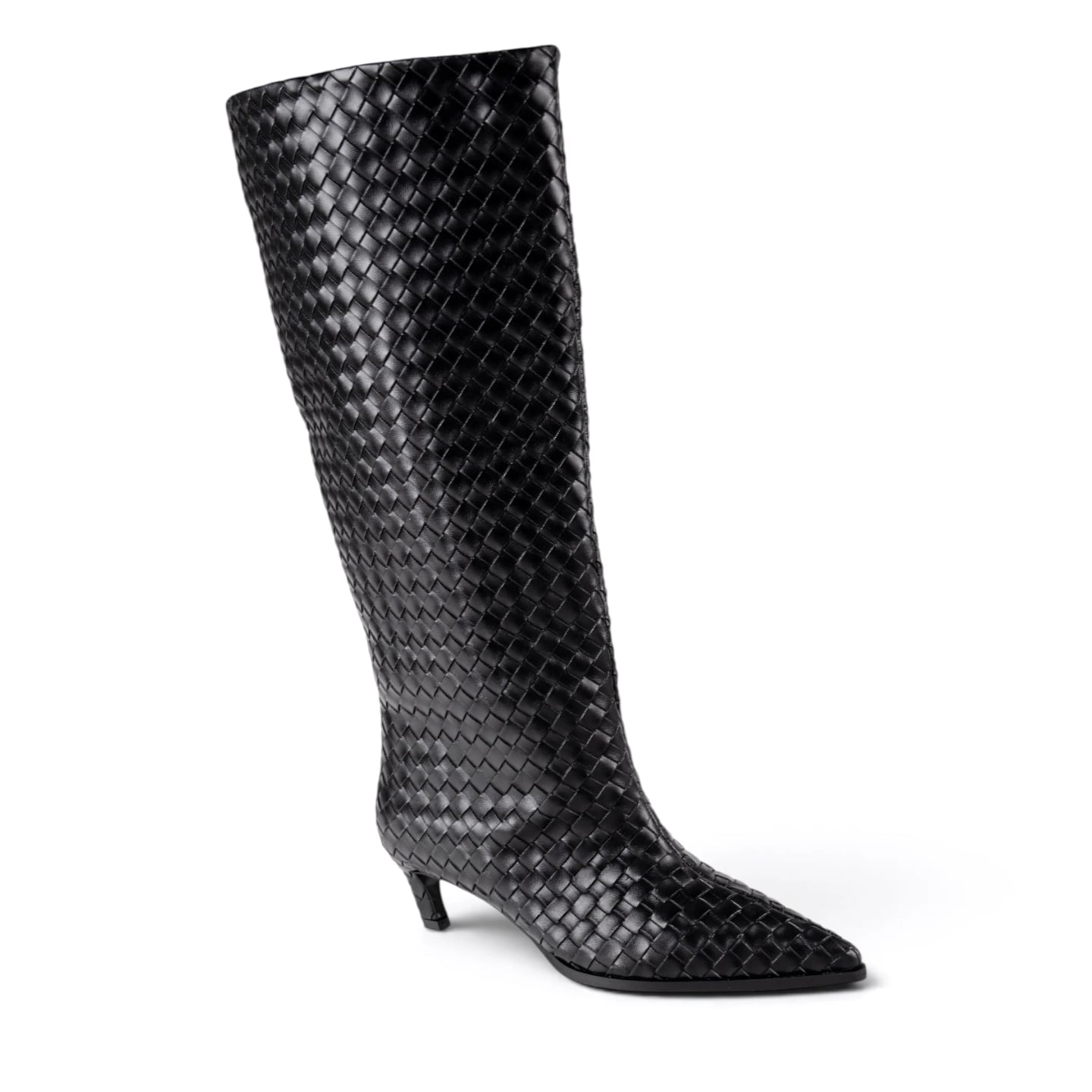 Women's Black Zipper Winter Tall Boots - Color: Black, Color Types: Knitted - Image 2 of 6
