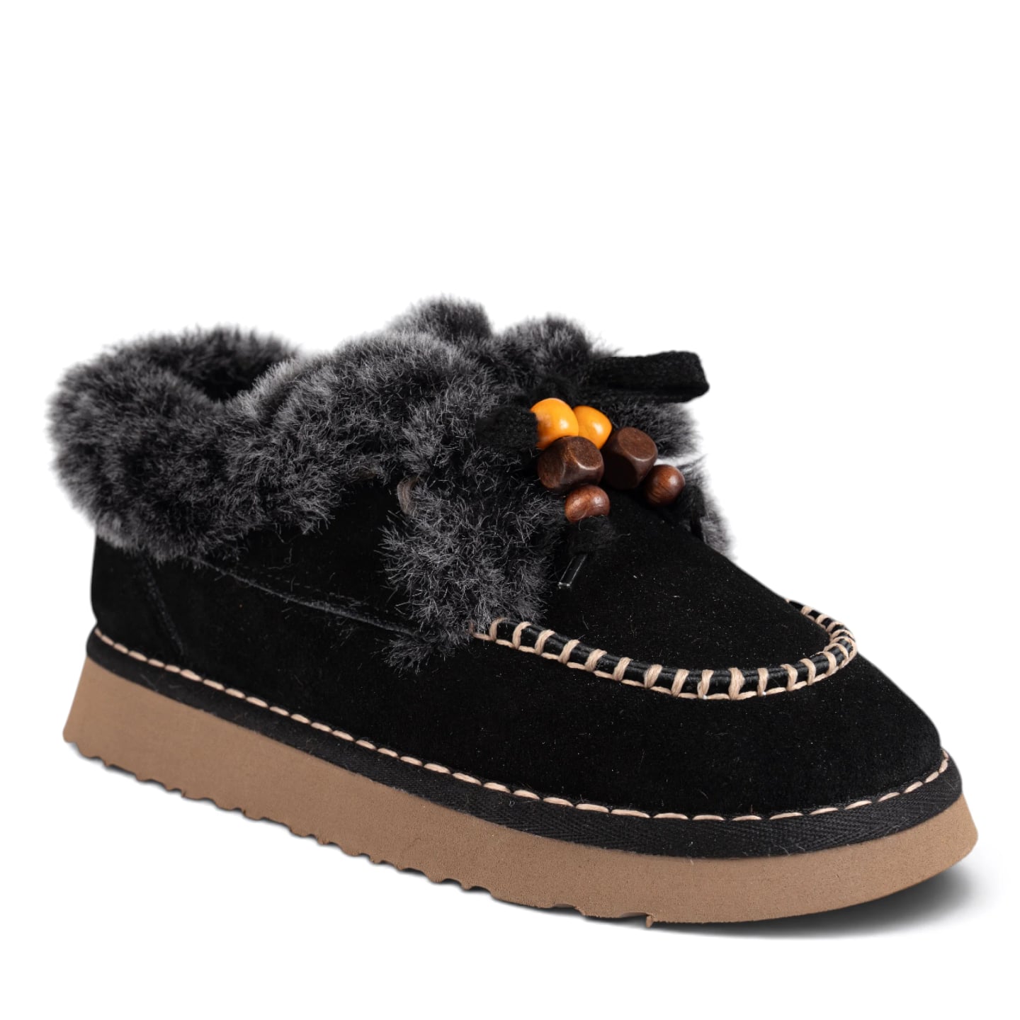 Women's Genuine Leather Winter Boots (8-Pair Carton) - Color: Black, Color Types: Suede - Image 2 of 5