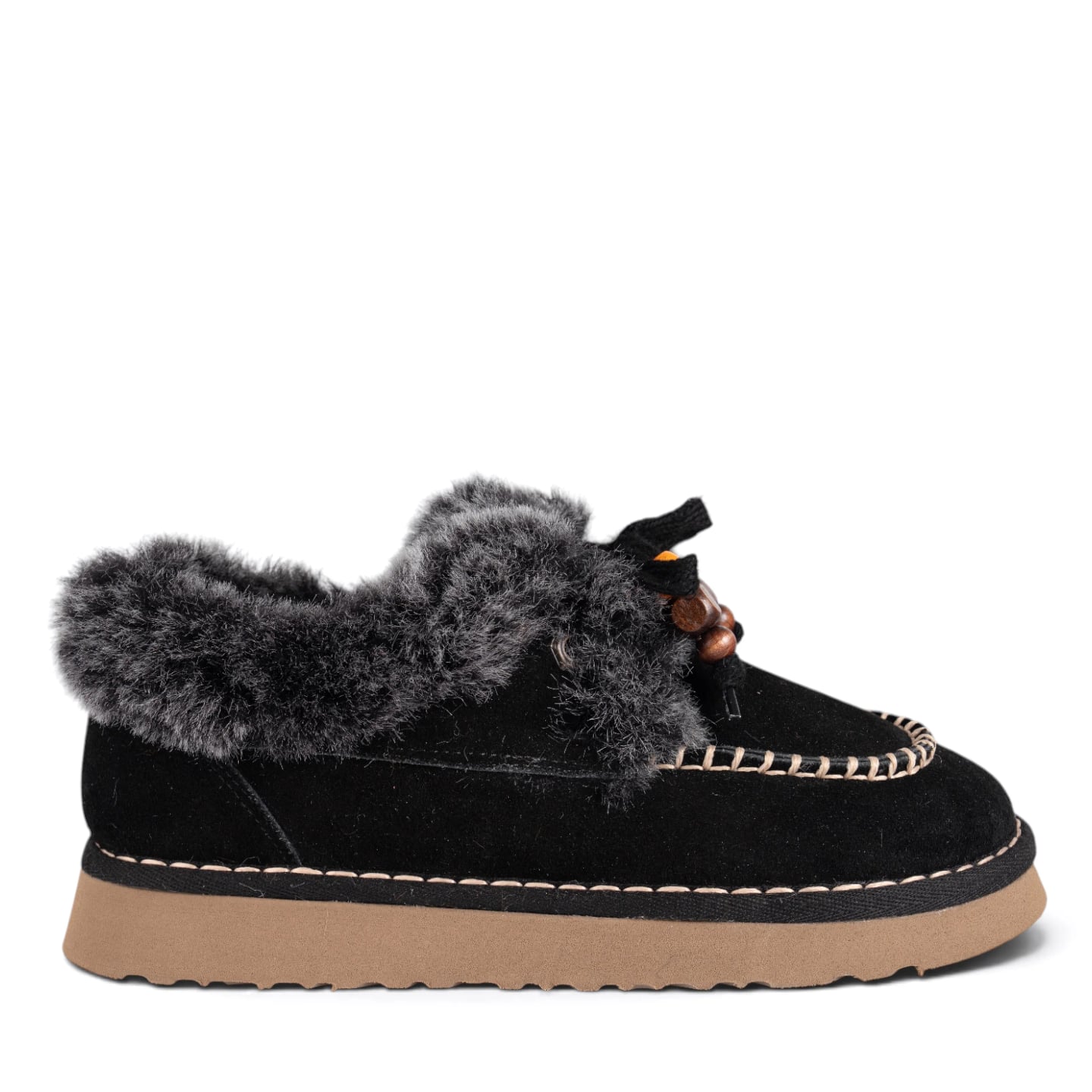 Women's Genuine Leather Winter Boots (8-Pair Carton) - Color: Black, Color Types: Suede - Image 1 of 5