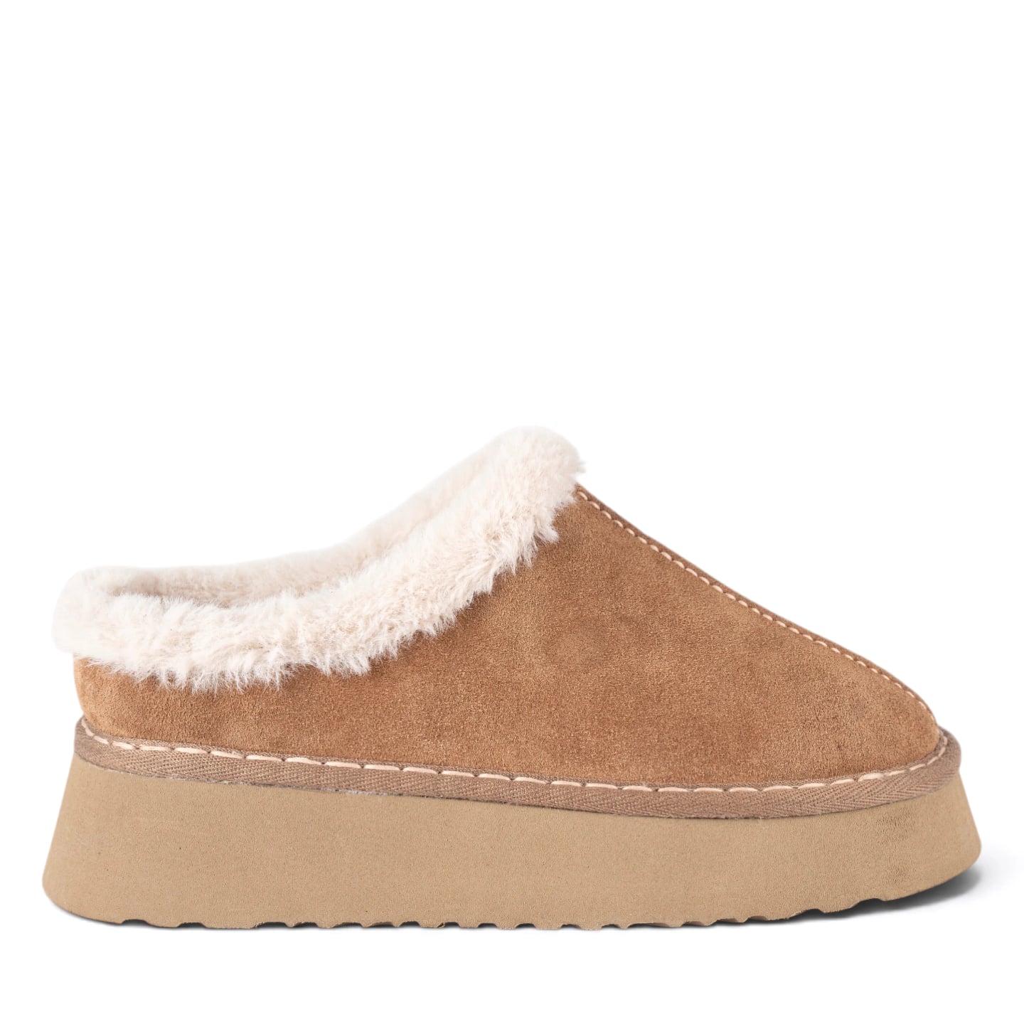 Women's Leather Winter Slip-On Boots - Color: Beige, Color Types: Suede - Image 1 of 5
