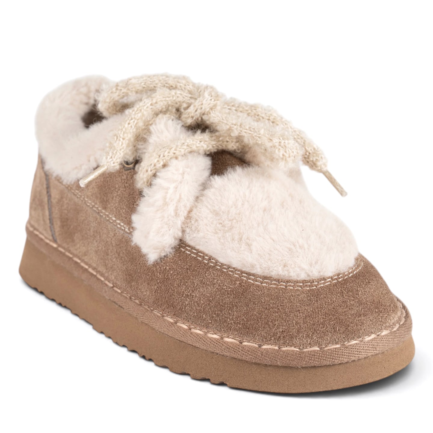 Women's Genuine Leather Winter UG Boots - Color: Beige, Color Types: Suede - Image 2 of 4