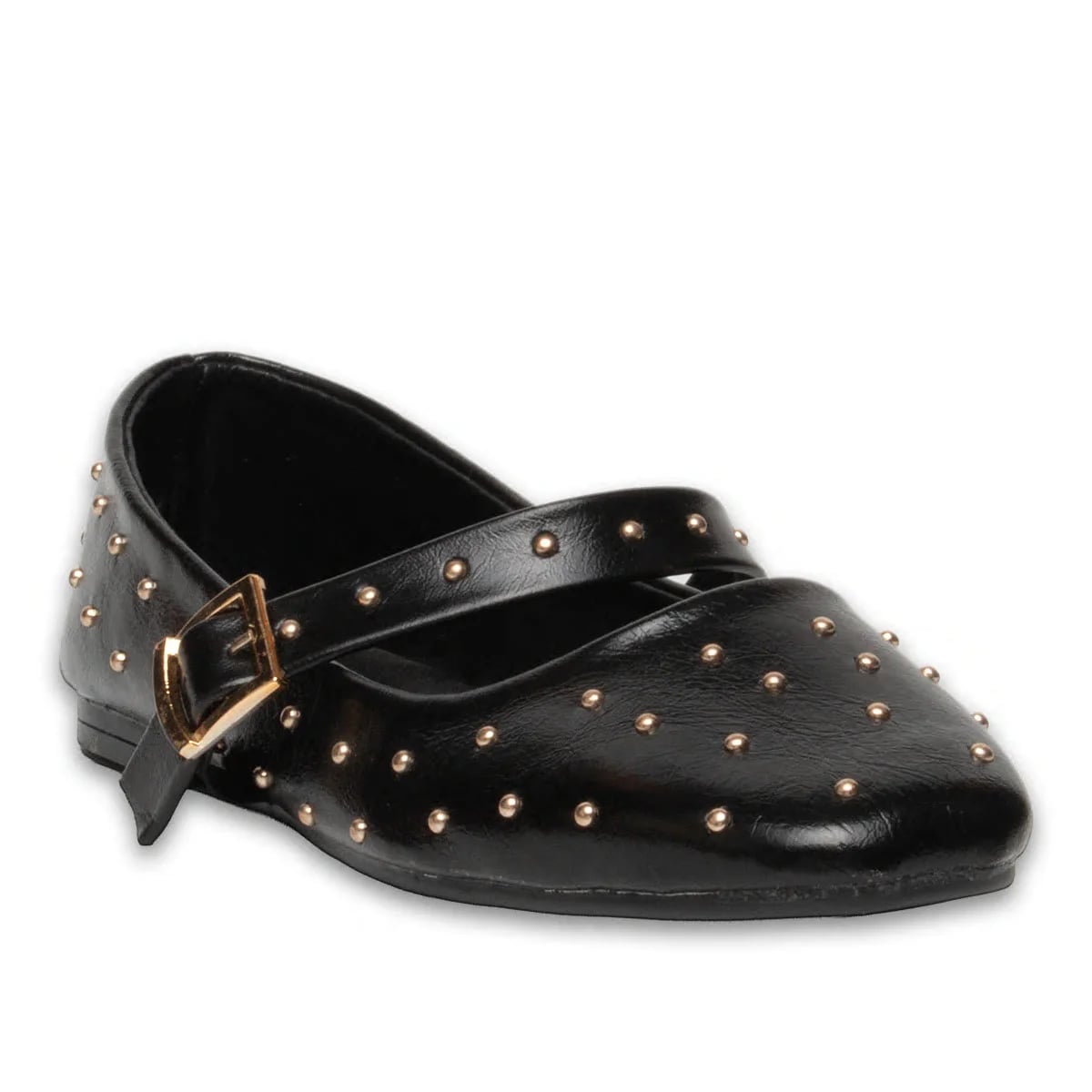 Wholesale Black Synthetic Leather Women's Daily Use Ballerina - Color: Black, Color Types: Wrinkled - Image 2 of 3