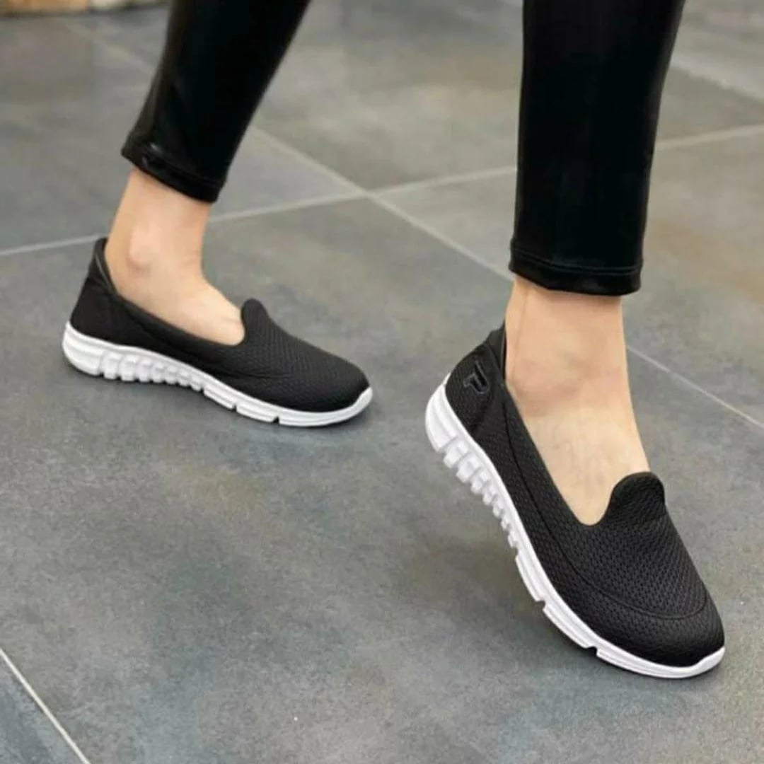 Wholesale Black White Mesh Detailed Women's Sports Sneaker Casual Daily Model - Color Types: Mesh, Color: Black-White - Image 2 of 2