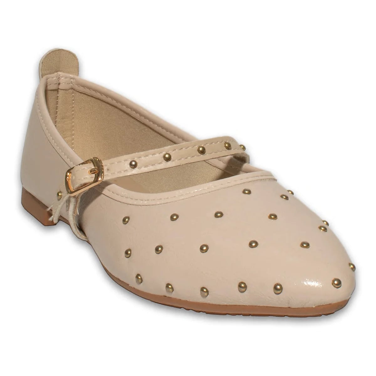Women's Textured Crinkle Ballet Flats (8-Pair Carton) - Color: Beige, Color Types: Wrinkled - Image 2 of 4