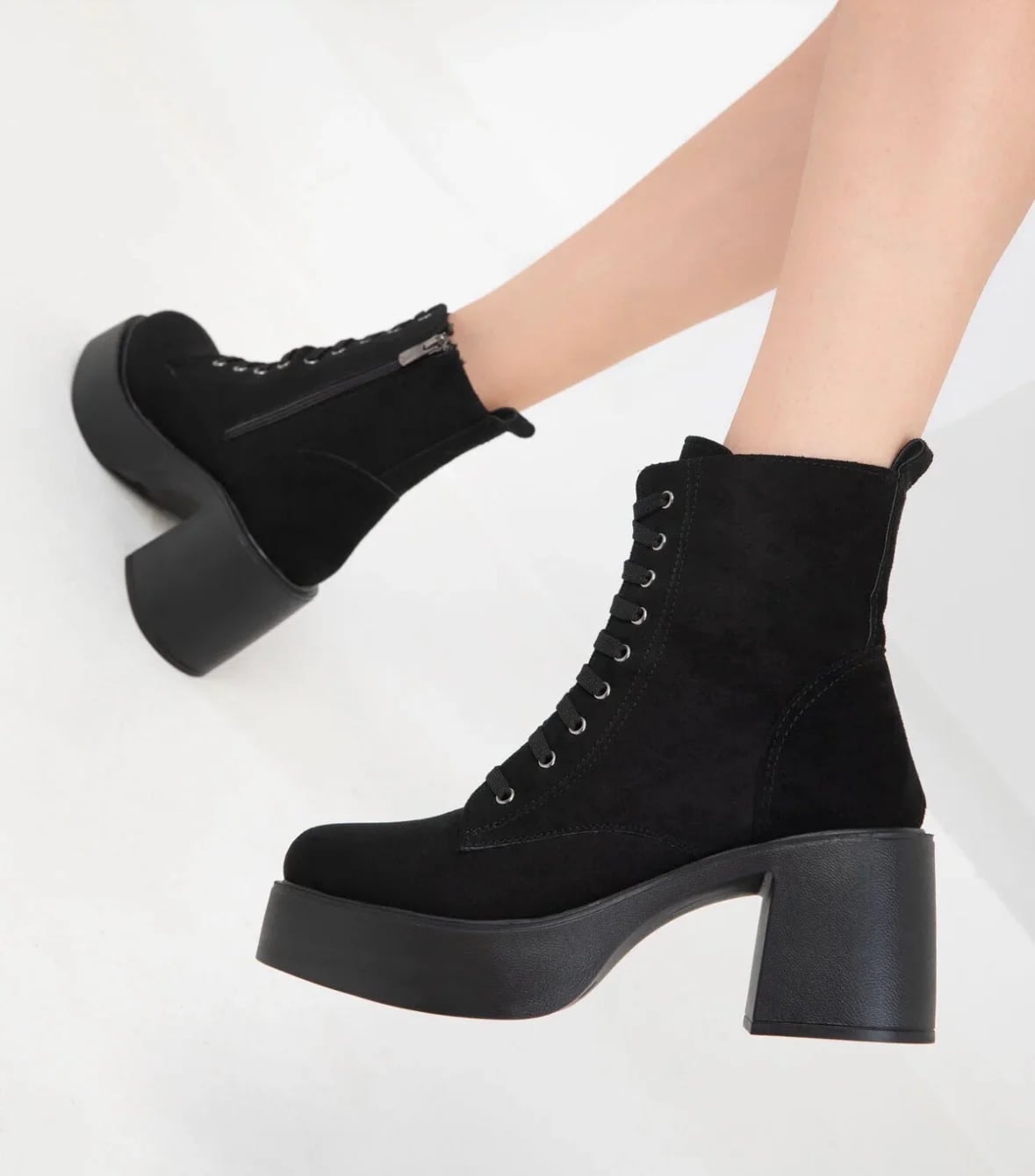 Women's Wedge Ankle Boots (8-Pair Carton) - Color: Black, Color Types: Suede - Image 1 of 4