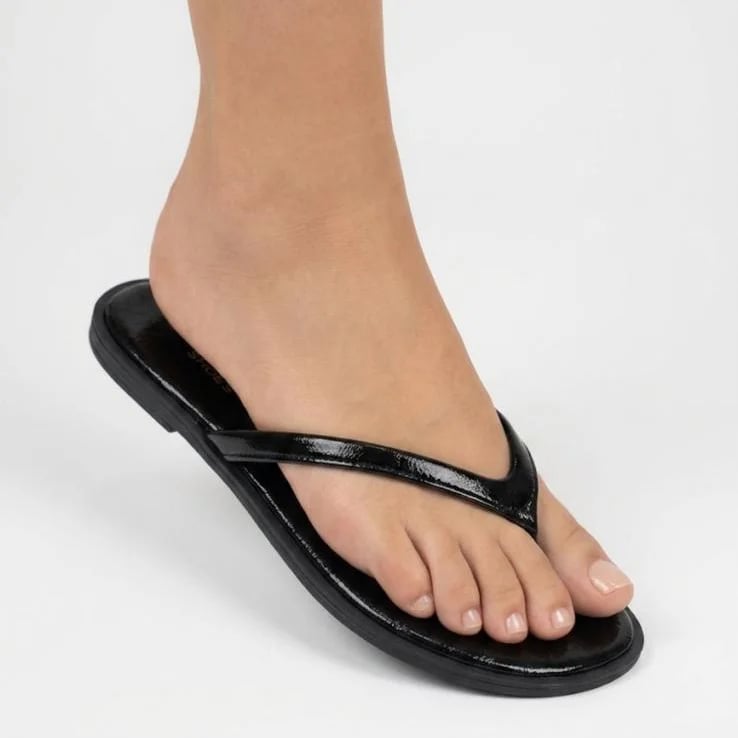 Women's Casual Flat Slides (8-Pair Carton) - Color: Black, Color Types: Wrinkled - Image 2 of 2